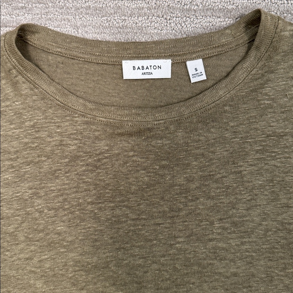 Aritzia Babaton Loom Linen Function Tee Size Smal… - image 5